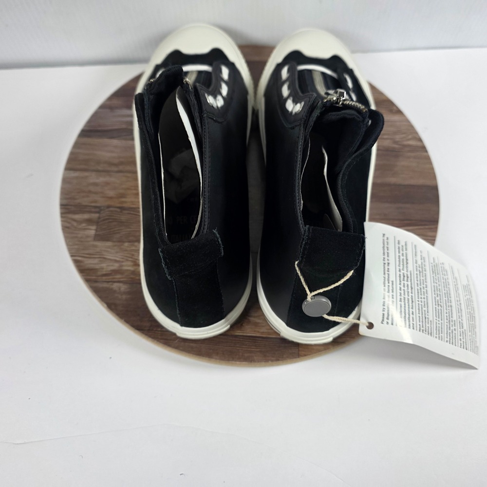 Diesel S-Astico Mzip Sneakers Men 12.5 Black White High Top Leather Suede Zip Up - Picture 6 of 11